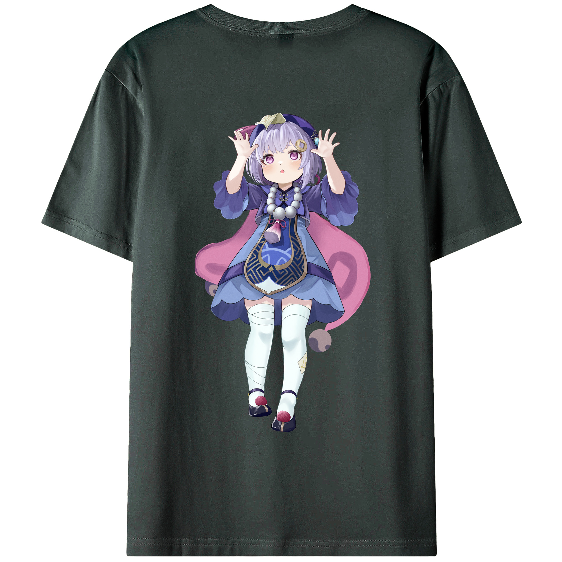 げんし神 七七 なな  genshin Nana 綿100％ メンズ半袖Tシャツ（バックプリント） 通気性